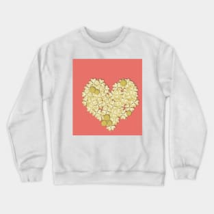 Gold clover heart on living coral Crewneck Sweatshirt